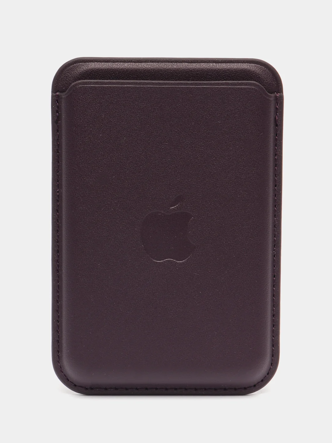 Тёмно-бордовый картхолдер (визитница) MagSafe Leather Wallet для Apple iPhone с логотипом