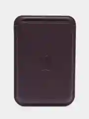 Тёмно-бордовый картхолдер (визитница) MagSafe Leather Wallet для Apple iPhone с логотипом