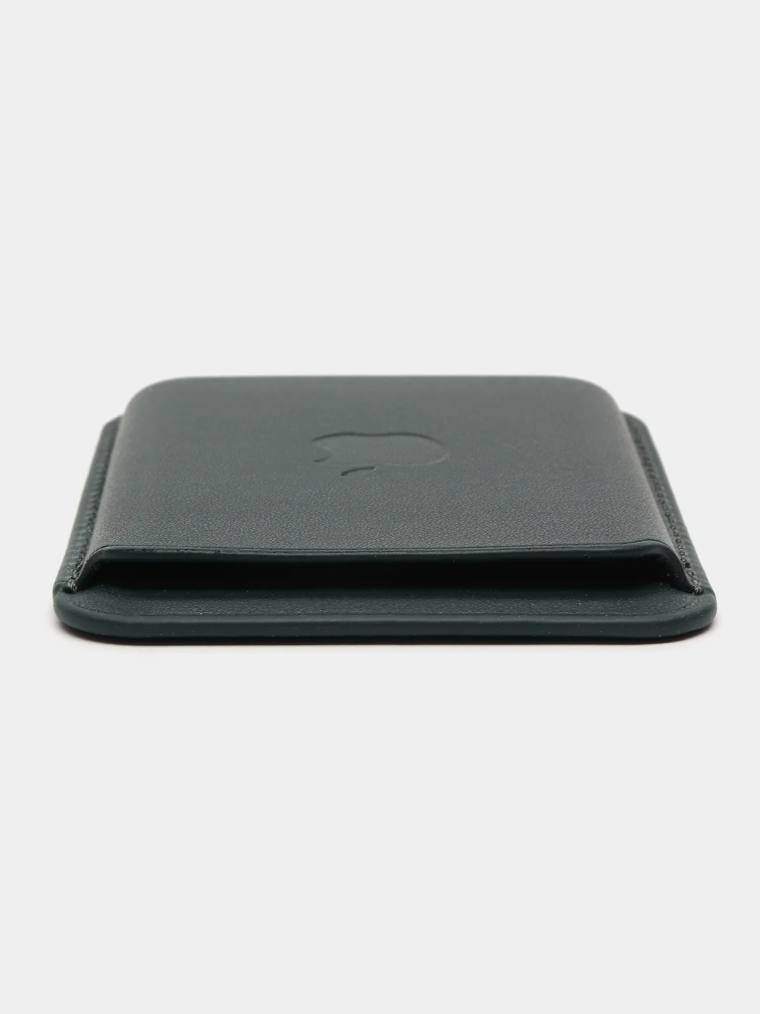 Тёмно-зелёный картхолдер (визитница) MagSafe Leather Wallet для Apple iPhone с логотипом
