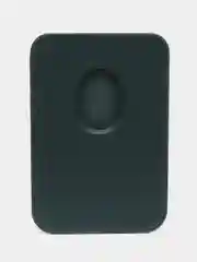 Тёмно-зелёный картхолдер (визитница) MagSafe Leather Wallet для Apple iPhone с логотипом