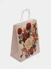 Кораллово-розовый пакет подарочный новогодний универсальный для женщины и мужчины 22см х 12см х 27см
