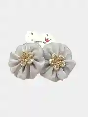 Серебряный резинки для волос, 2 штуки, бантики