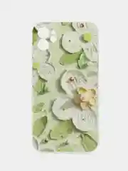Зеленый чехол для айфон (iPhone) 11 12 13 14 15 Pro Max Mini силиконовый