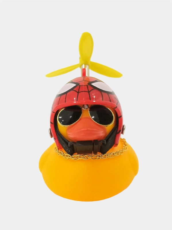 Игрушка "Утка" в очках, шлеме и пропеллере (шлем случайный)
