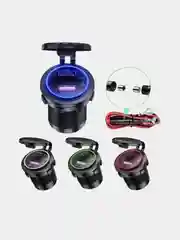 Розетка USB + Tupe-C врезная автомобильная, быстрая зарядка, 12V/24V