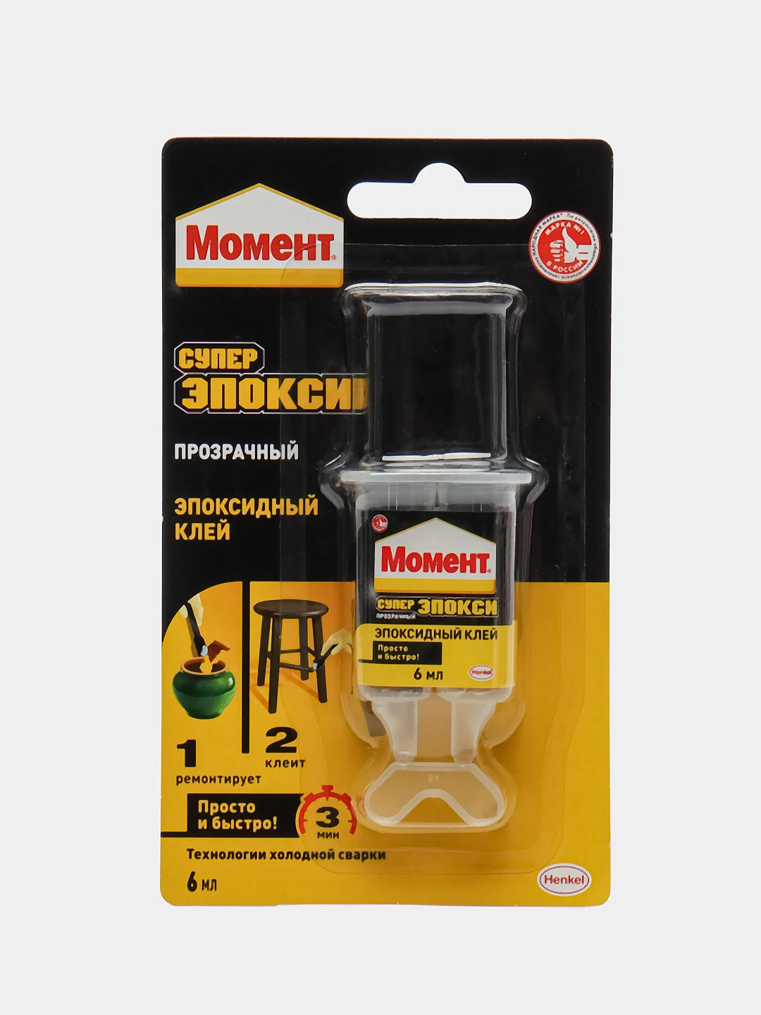 Клей эпоксидный Момент Супер Эпокси, 6 мл