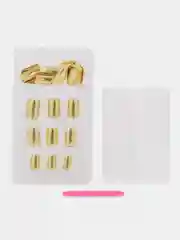 Золотой накладные ногти, 24 штуки