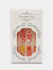 Коралловый накладные ногти, 24 штуки