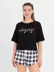 Угольный пижама женская с шортами