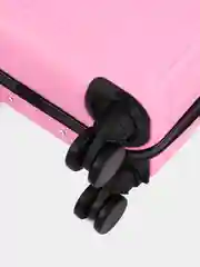 Розовый чемодан дорожный, пластиковый, на колесиках, размеры S, M, L, с кодовым замком