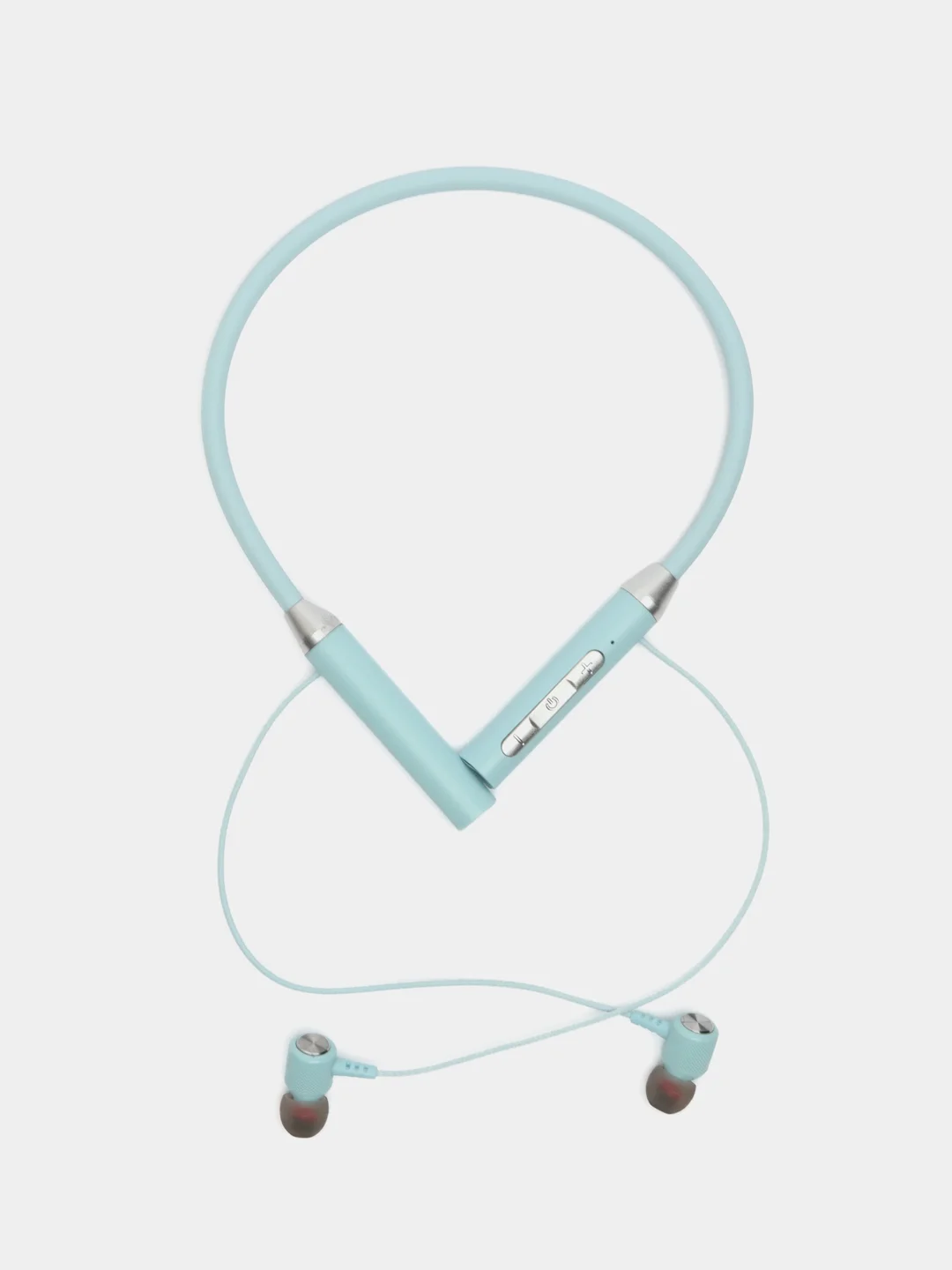 Голубой беспроводные магнитные наушники с микрофоном Music 12D / G08 bluetooth для занятий спортом