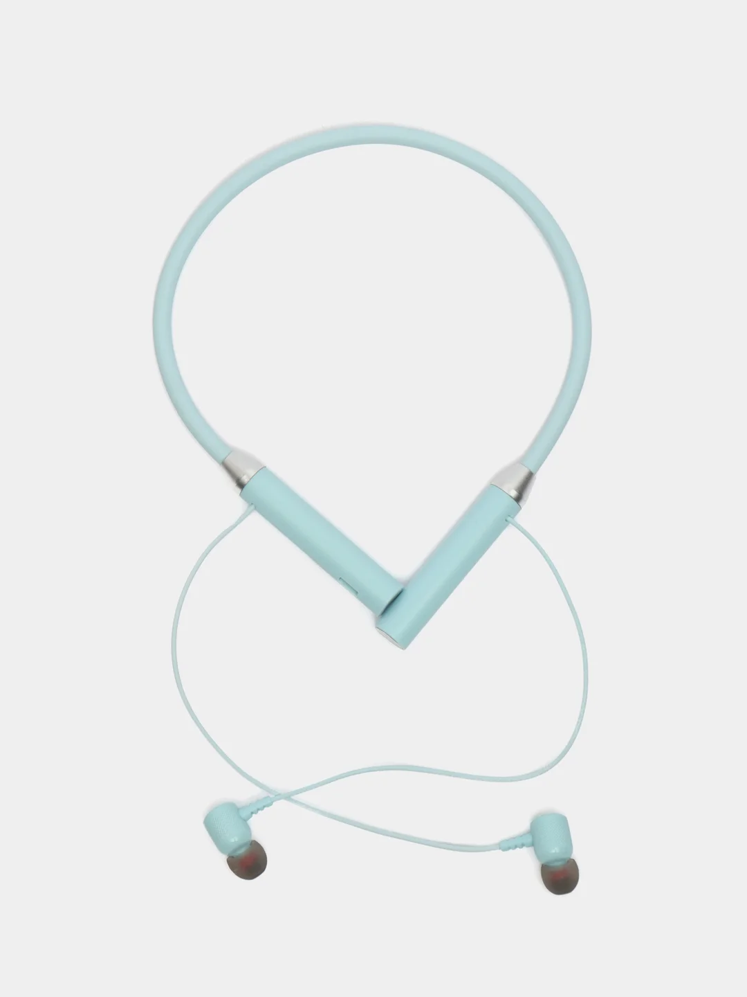 Голубой беспроводные магнитные наушники с микрофоном Music 12D / G08 bluetooth для занятий спортом