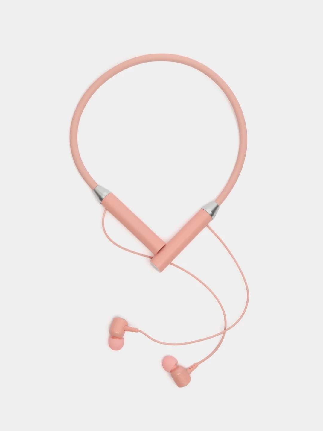 Розовый беспроводные магнитные наушники с микрофоном Music 12D / G08 bluetooth для занятий спортом