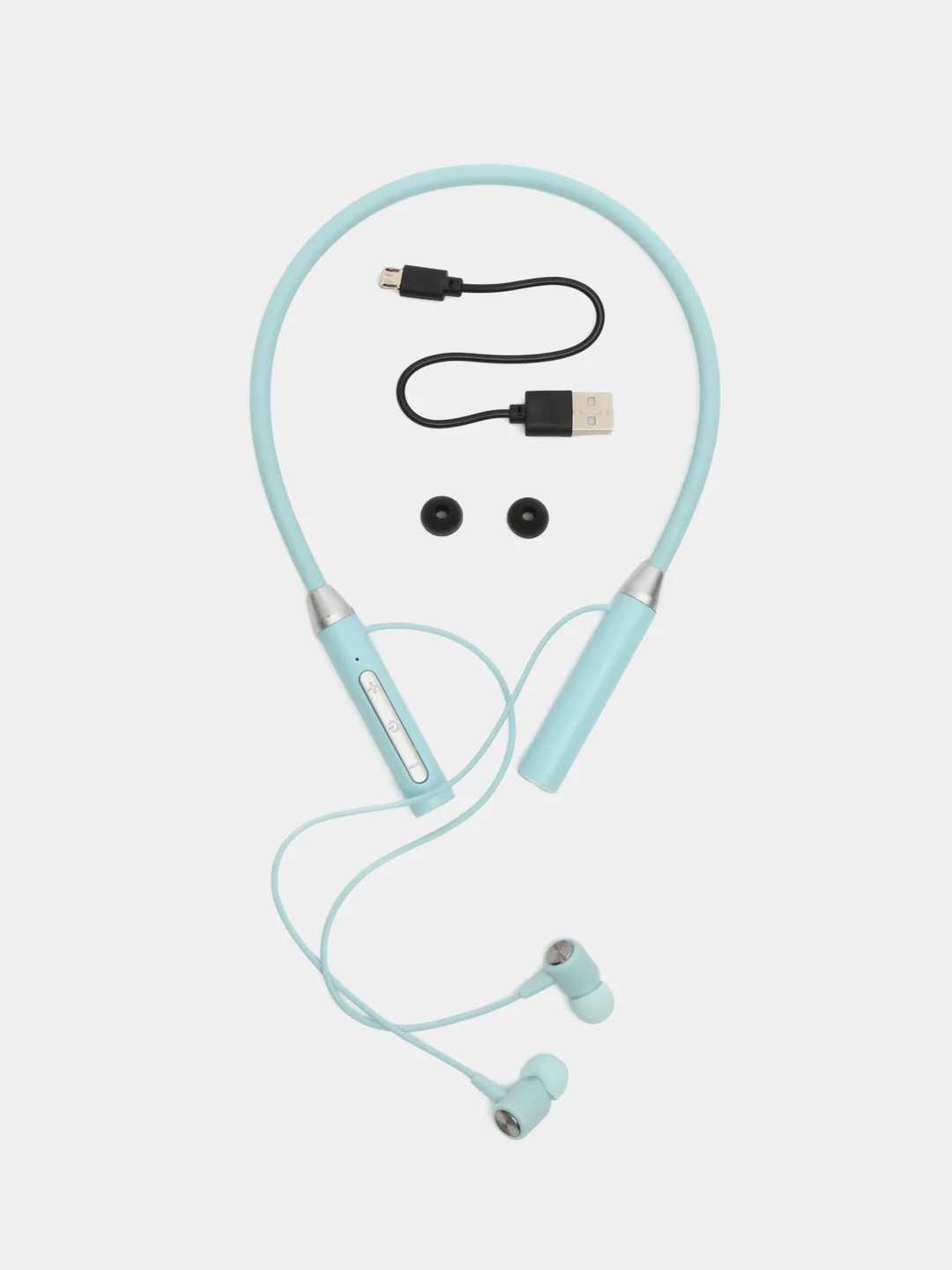 Голубой беспроводные магнитные наушники с микрофоном Music 12D / G08 Bluetooth