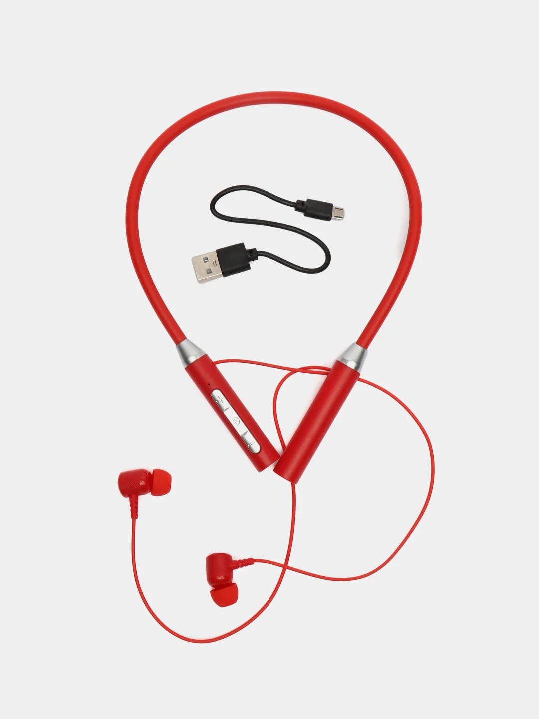 Красный беспроводные магнитные наушники с микрофоном Music 12D / G08 Bluetooth