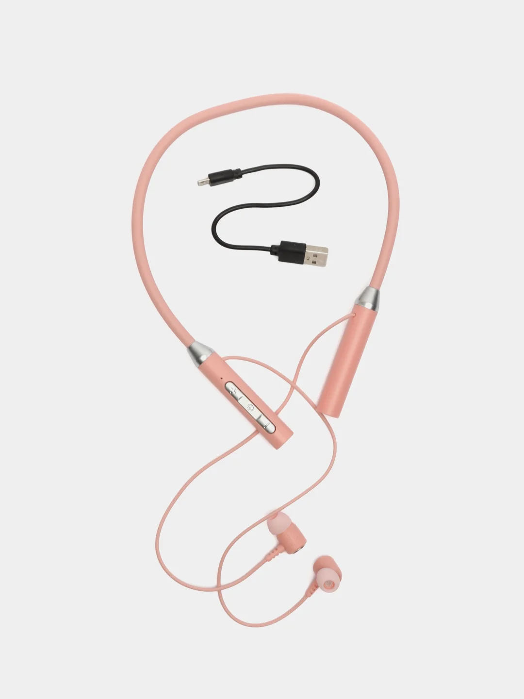 Розовый беспроводные магнитные наушники с микрофоном Music 12D / G08 Bluetooth