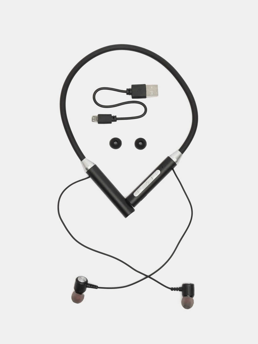 Черный беспроводные магнитные наушники с микрофоном Music 12D / G08 Bluetooth