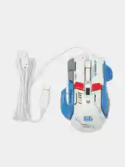 Белый проводная игровая бесшумная мышь с RGB-подсветкой