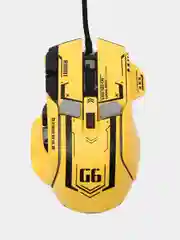 Желтый проводная игровая бесшумная мышь с RGB-подсветкой