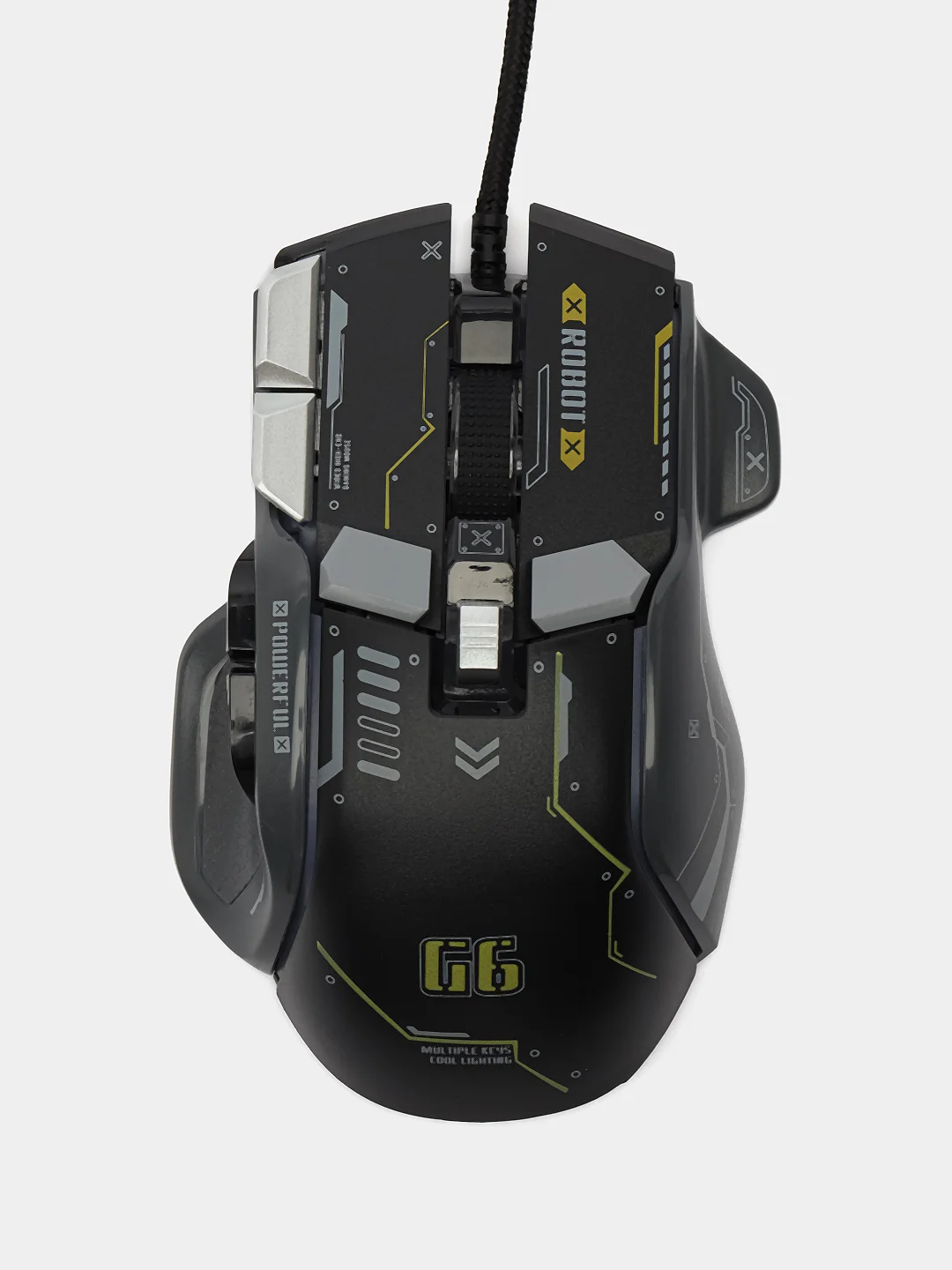 Черный проводная игровая бесшумная мышь с RGB-подсветкой