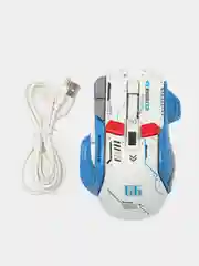 Белый беспроводная игровая бесшумная мышь с RGB подсветкой
