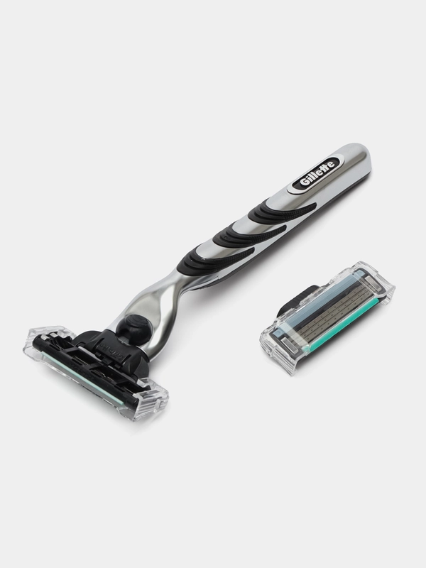 Бритвенный станок Gillette MACH3 с 2 сменными кассетами (бритва)
