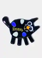Угольный сувениры подарочные Казань: магниты, брелоки, кружки, ручки, тюбетейки, Кот Казанский