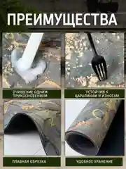 Серый коврик для ванной и туалета противоскользящий, быстросохнущий, диатомитовый 50*80 см