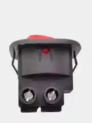 Красный выключатель клавишный круглый 250V 6А (2с) под винт ON-OFF  (+провода 15 см с НШВИ)