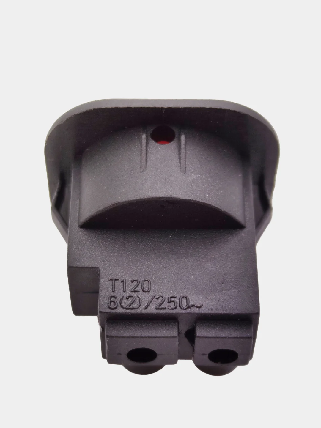 Красный выключатель клавишный круглый 250V 6А (2с) под винт ON-OFF  (+провода 15 см с НШВИ)