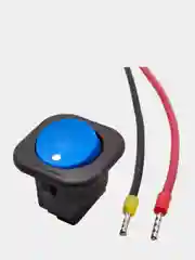 Красный выключатель клавишный круглый 250V 6А (2с) под винт ON-OFF  (+провода 15 см с НШВИ)