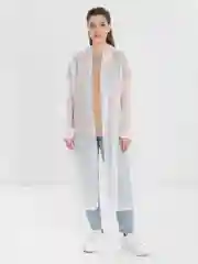 Белый дождевик с капюшоном многоразовый