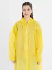 Желтый дождевик с капюшоном многоразовый