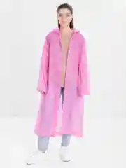 Розовый дождевик с капюшоном, многоразовый UNISEX цвет белый,черный