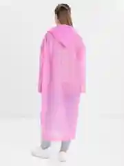 Розовый дождевик с капюшоном, многоразовый UNISEX цвет белый,черный