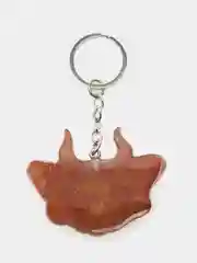 Коричневый брелок "Кот с рожками" из эпоксидной смолы, ручная работа