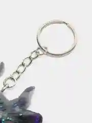 Серый брелок "Кот с рожками" из эпоксидной смолы, ручная работа