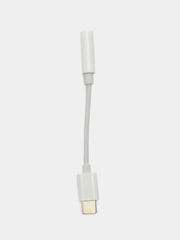 Переходник кабель Type-C на 3.5mm jack Белый (Цифровой чип)