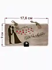 Подарочный конверт для денег деревянный (купюрница) на свадьбу "Совет да любовь"