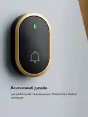 Черный звонок дверной беспроводной на батарейках для входной двери Birdhouse, умный звонок