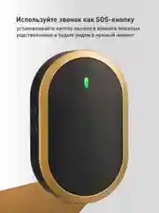 Черный звонок дверной беспроводной на батарейках для входной двери Birdhouse, умный звонок