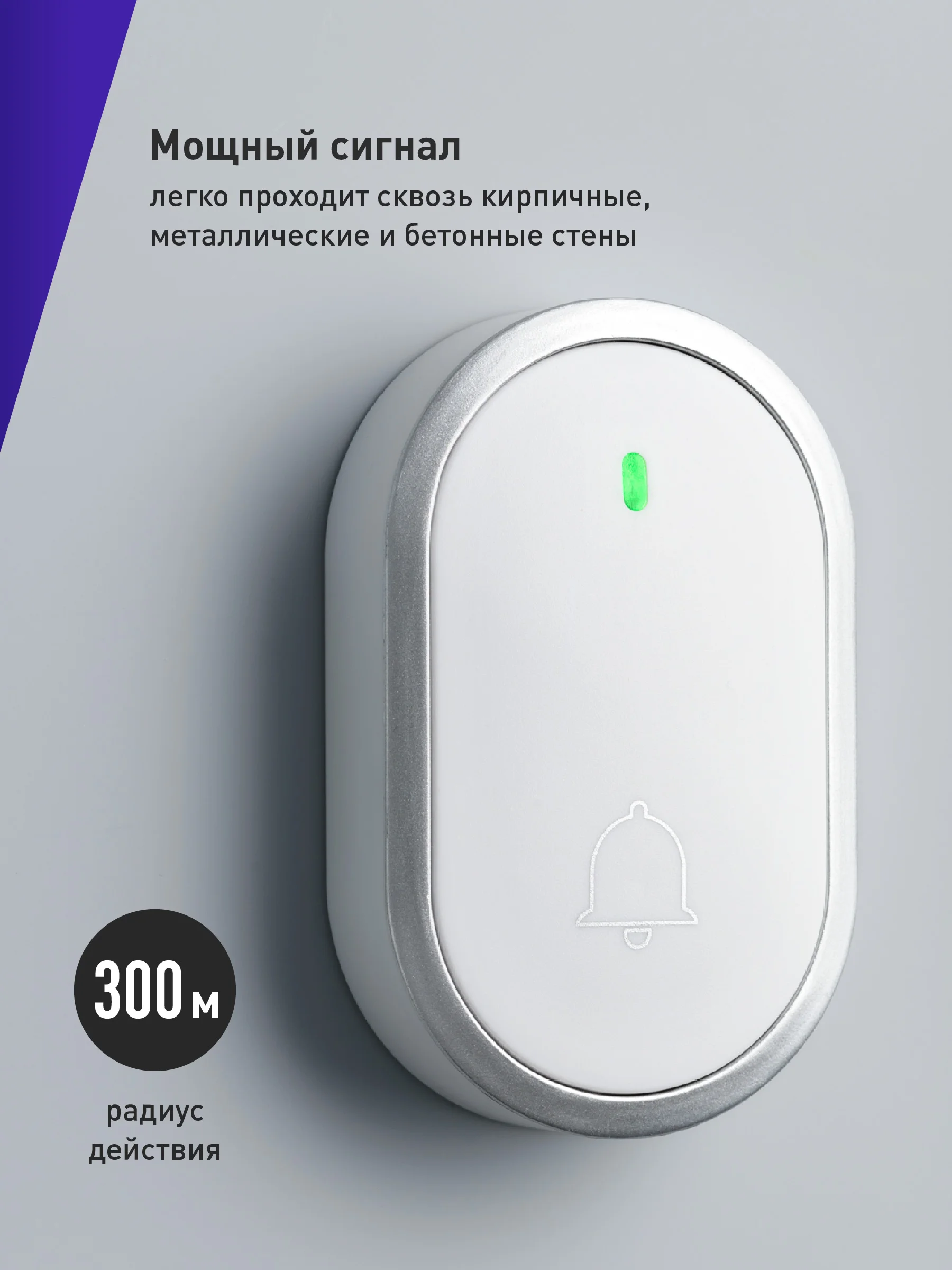 Белый звонок дверной беспроводной на батарейках для входной двери Birdhouse, умный звонок