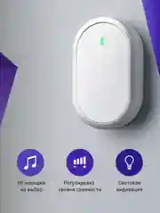 Белый звонок дверной беспроводной на батарейках для входной двери Birdhouse, умный звонок