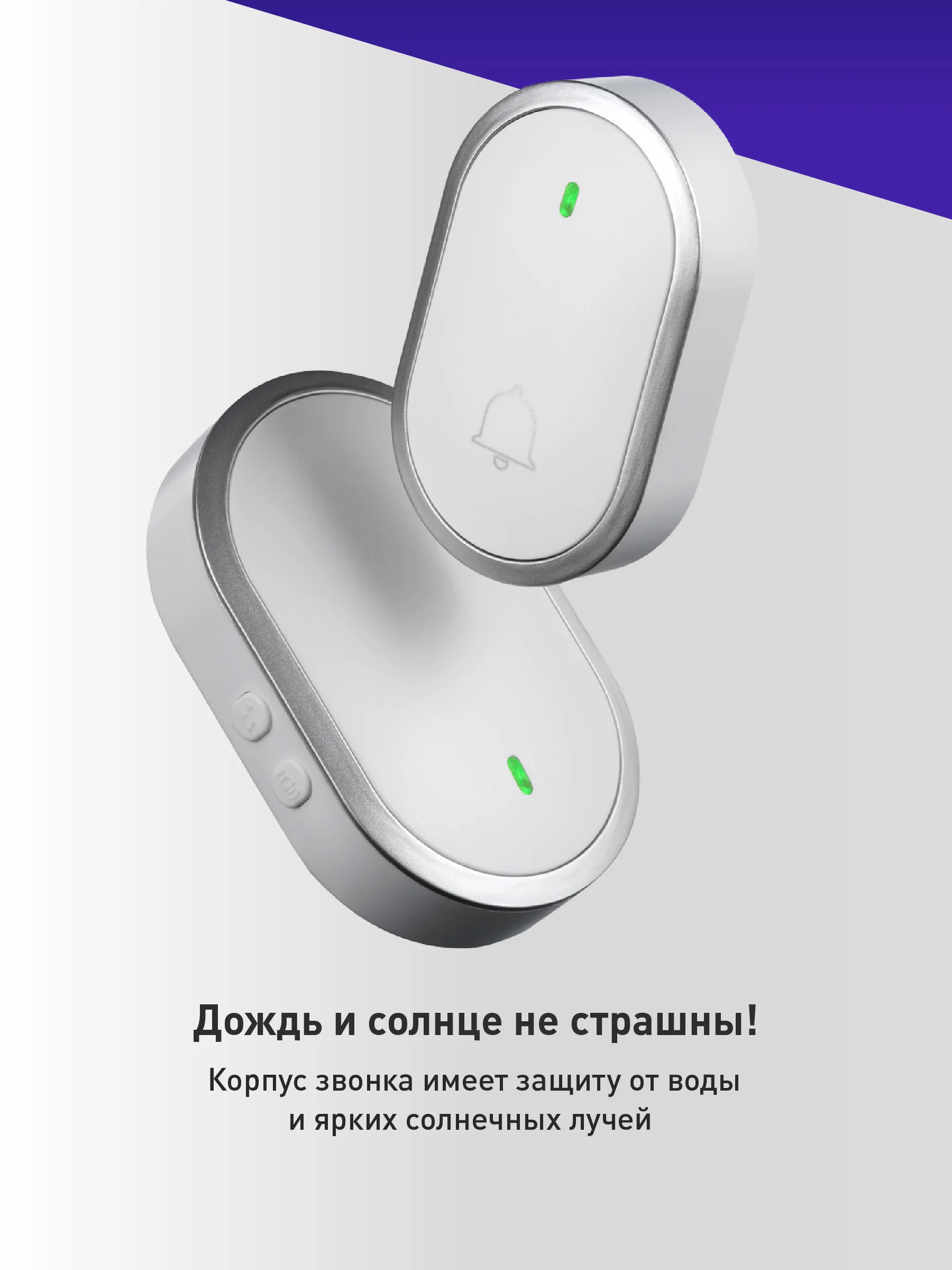 Белый звонок дверной беспроводной на батарейках для входной двери Birdhouse, умный звонок