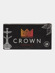 Уголь для кальяна Crown кокосовый, кубики 22 мм по 24 и 96 шт в фирменной упаковке