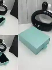 Бирюзовый подарочная коробка для украшений, шкатулка для комплекта серьги, кольцо, цепочка