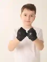 Черный детские перчатки без пальцев для велосипеда Shark Fit