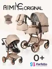 Бежевый коляска для новорожденных, трансформер 2 в 1, Aimile Original Autumn