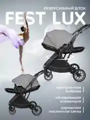 Коляска детская прогулочная Farfello Fest Lux, серая