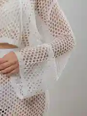 Прозрачный накидка для пляжа, вязанныйсарафан